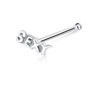 SEXY Silver Bone Nose Stud NSKD-321